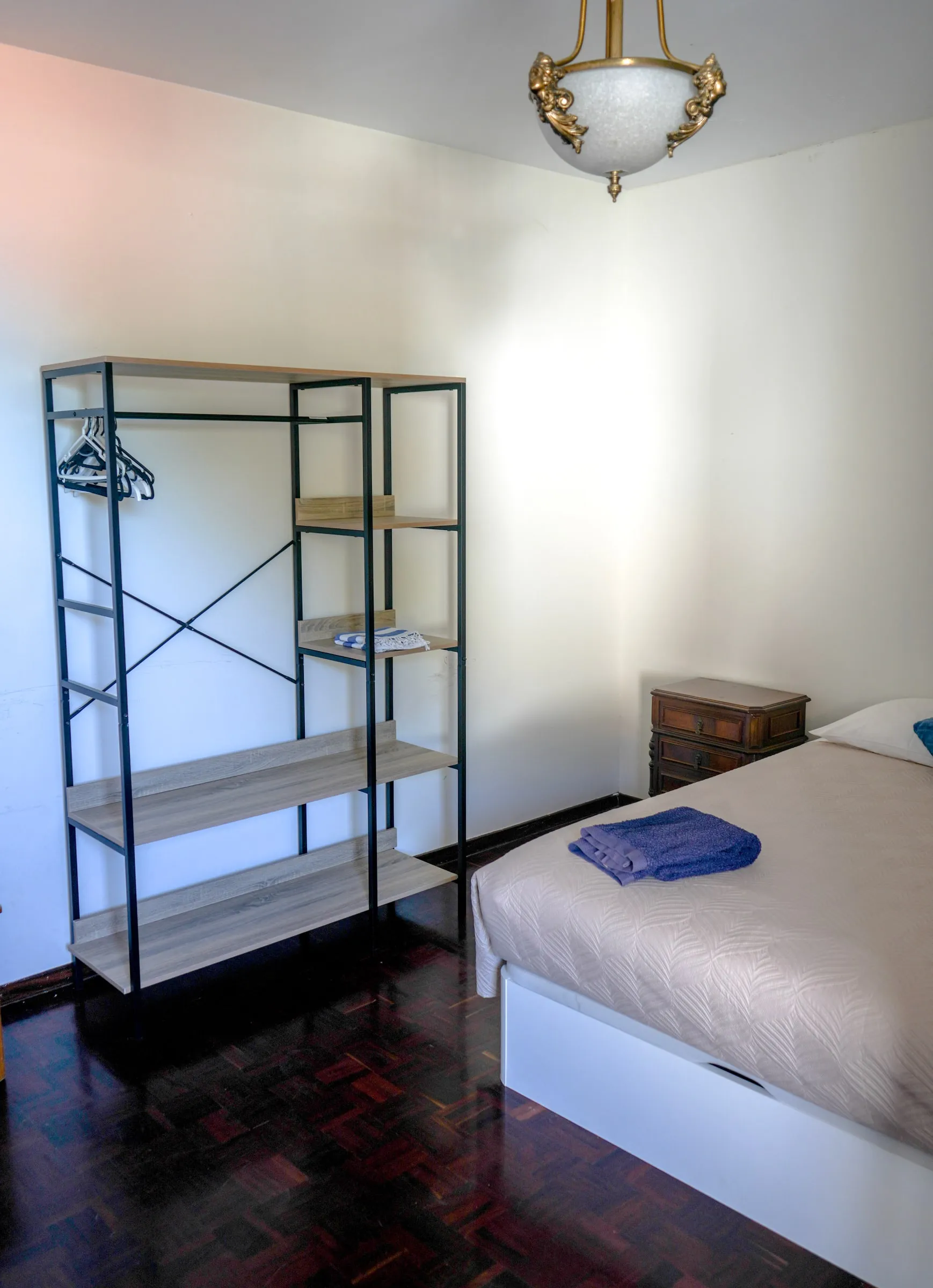 Rigatoni bed and open wardrobe