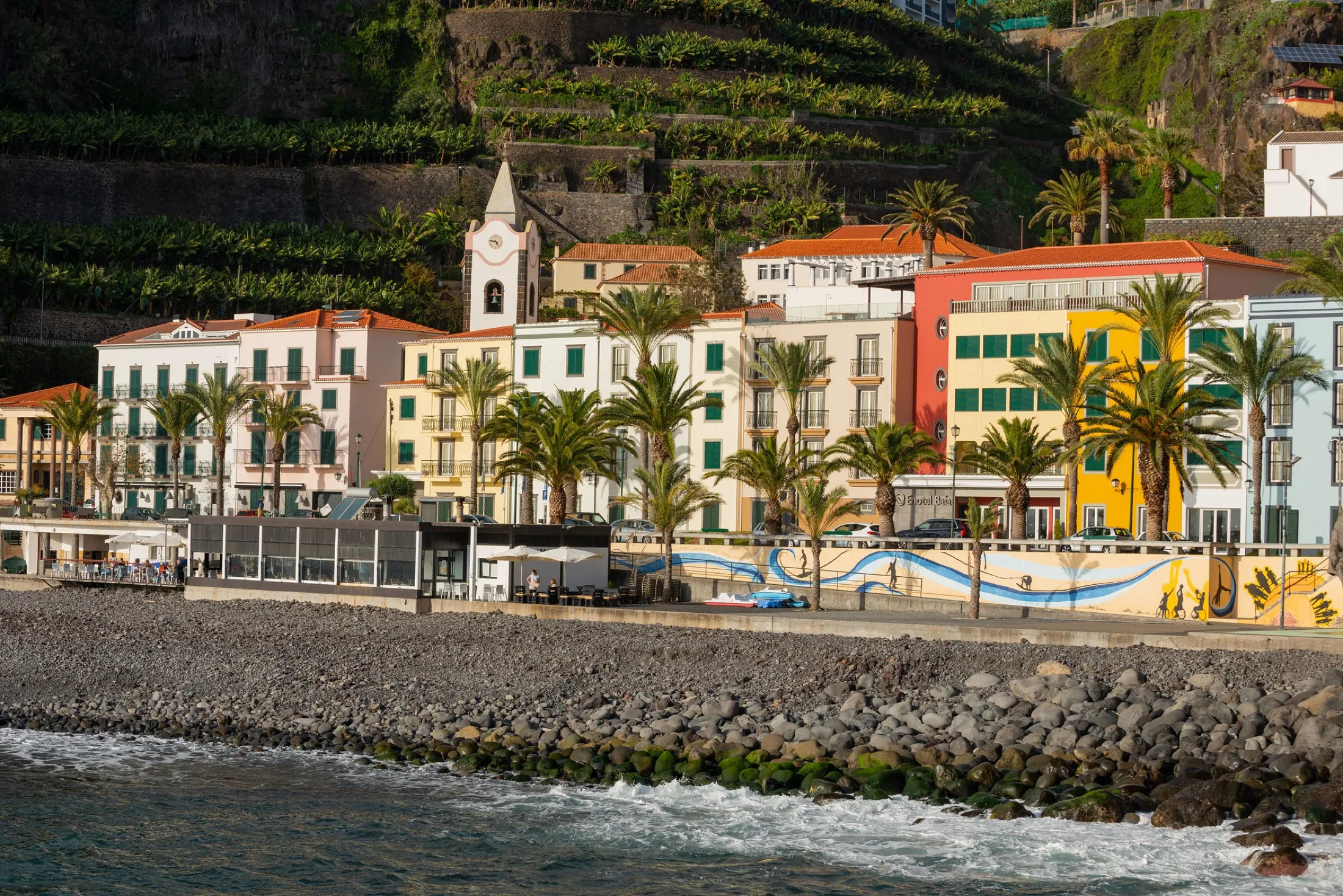 Winter light on the Ponta do Sol waterfront in Madeira
